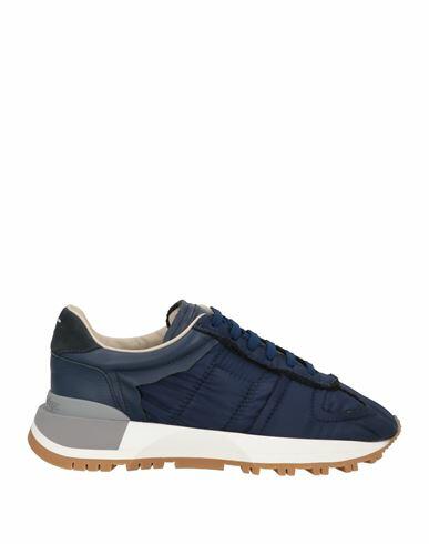 Maison Margiela Woman Sneakers Blue Textile fibers, Soft Leather Cover