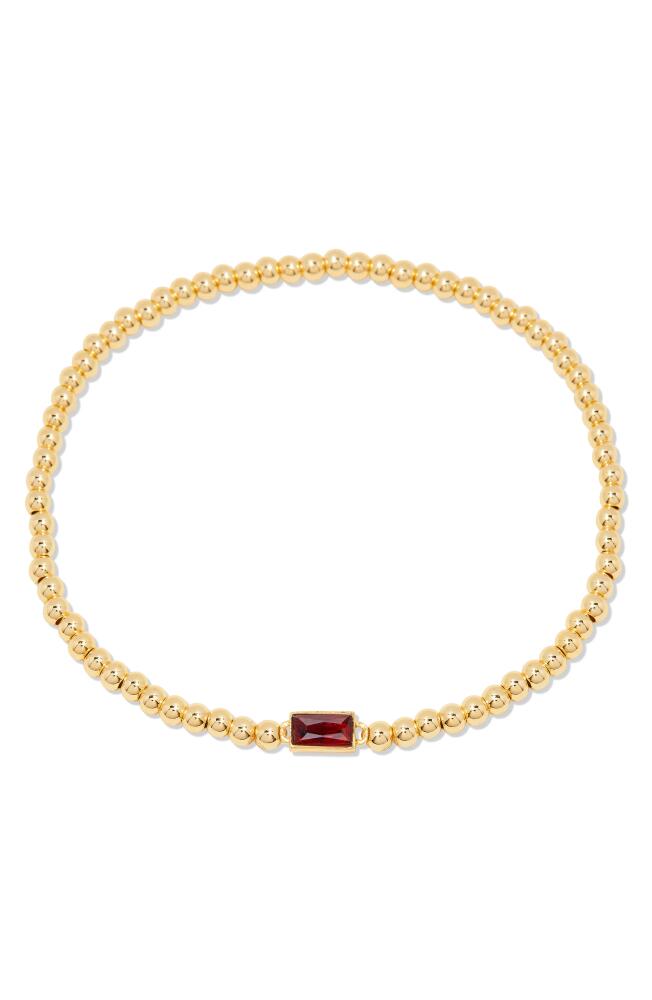 Brook and York Kylie Birthstone Beaded Stretch Bracelet in Gold - January Cover