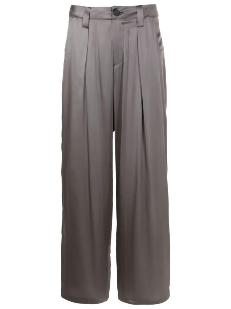 Uma | Raquel Davidowicz straight-leg silk trousers - Grey Cover