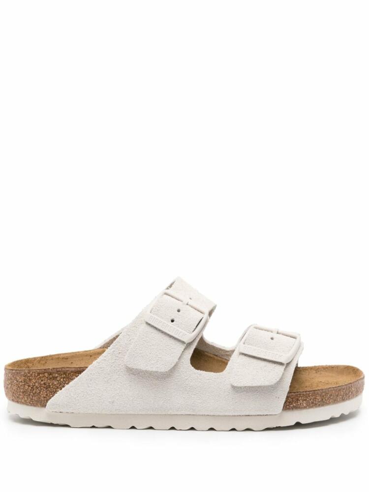 Birkenstock Arizona suede slides - White Cover