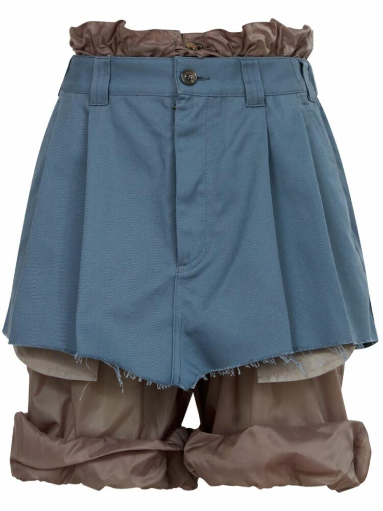 Maison Margiela colour-block layered skorts - Blue Cover