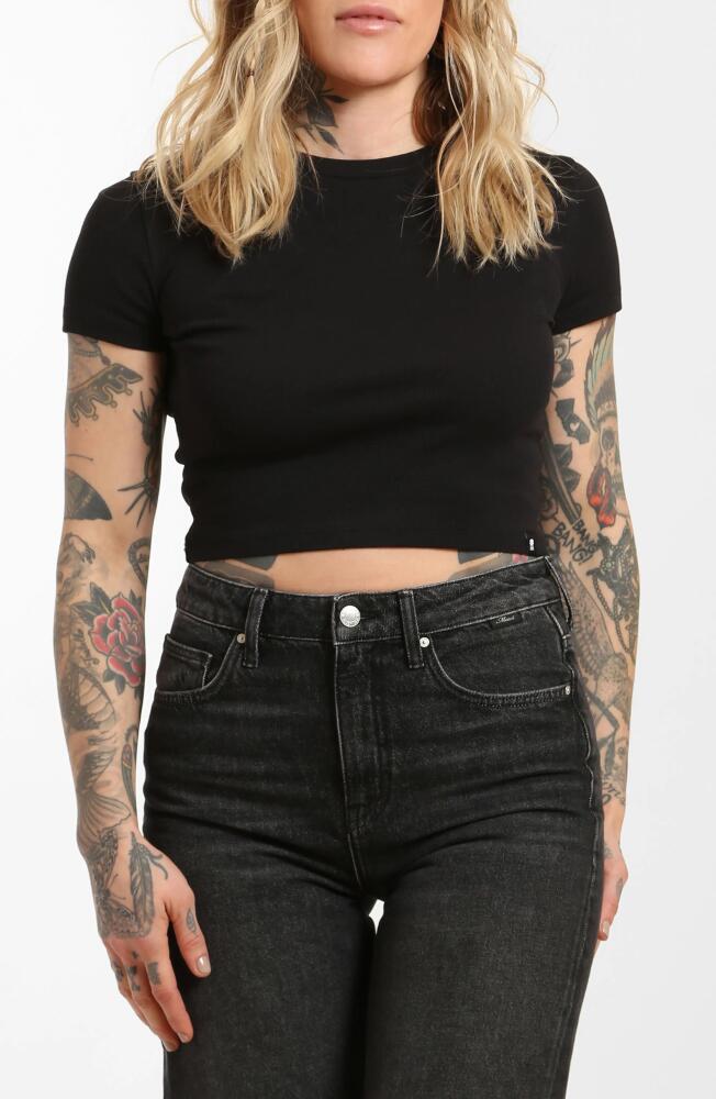 Brooklyn Industries Basic Crewneck Cotton Crop T-Shirt in Black Cover