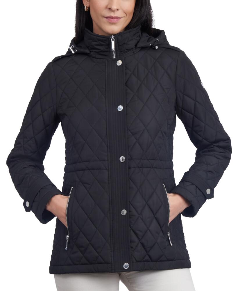 Michael Michael Kors Women's Quilted Hooded Anorak Coat - Black Cover