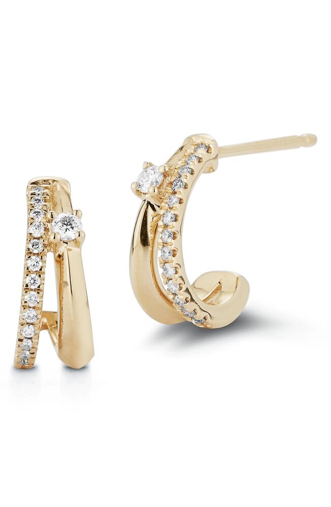 Dana Rebecca Designs Reese Brooklyn Diamond Double Huggie Hoop Earrings in Yellow Gold Cover