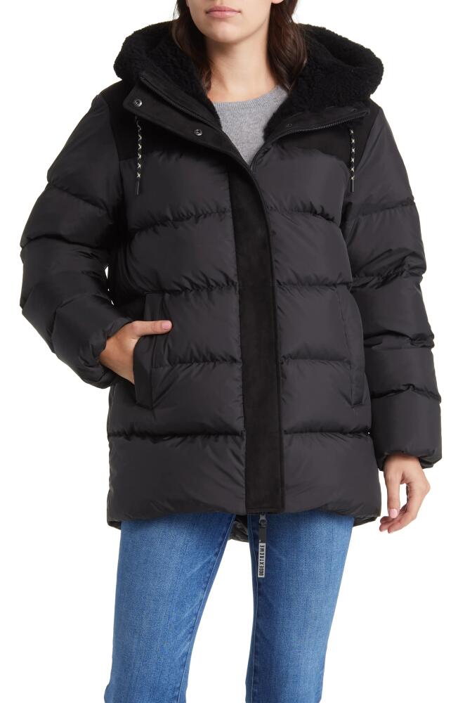 UGG(r) Shasta Genuine Shearling 700 Fill Power Water Resistant Down Jacket in Black Cover