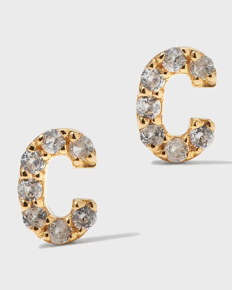 Tai White Sapphire Initial Stud Earring, Single Cover