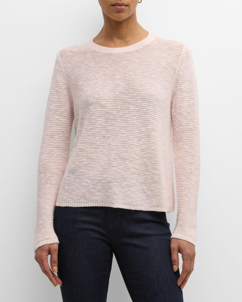 Eileen Fisher Slubby Crewneck Linen-Cotton Sweater Cover