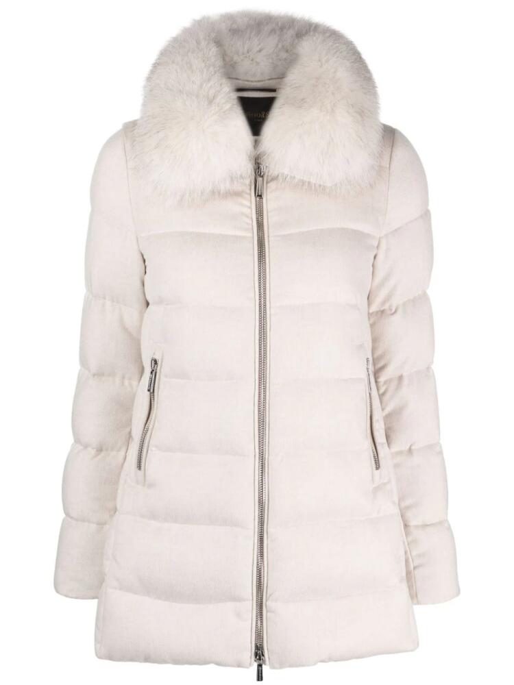 Moorer Dorado-Fur-LS9 padded jacket - Neutrals Cover