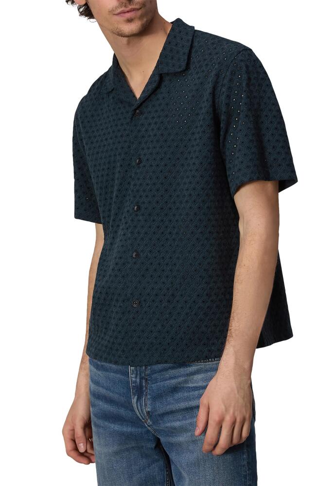 rag & bone Avery Open Weave Camp Shirt in Salute Cover