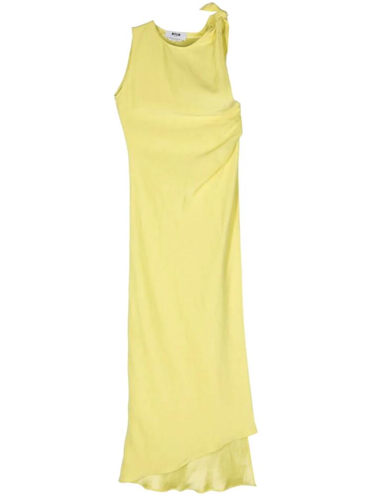 MSGM asymmetric linen blend dress - Yellow Cover