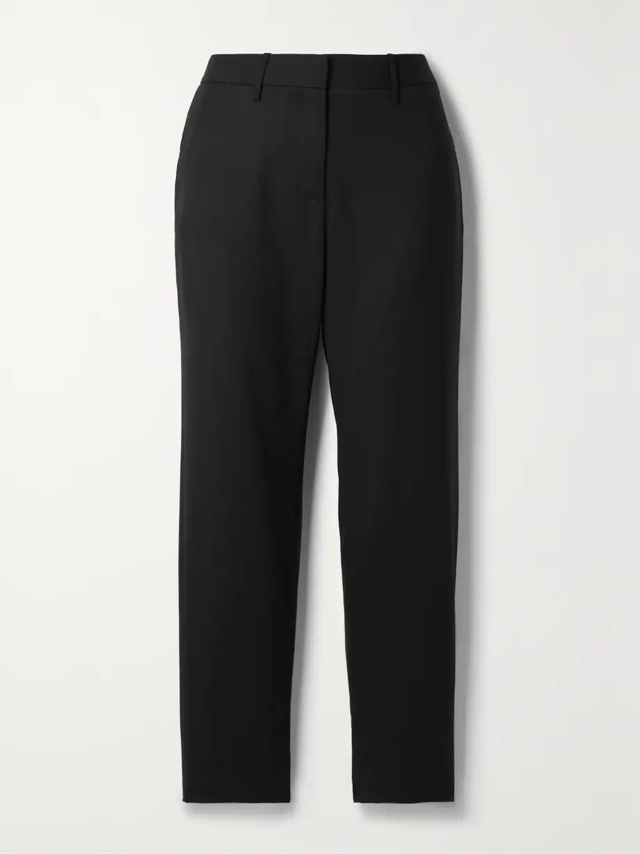 Nili Lotan - Tel Aviv Wool-blend Twill Straight-leg Pants - Black Cover