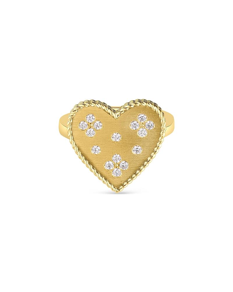 Roberto Coin 18K Yellow Gold Diamond Venetian Princess Heart Ring Cover