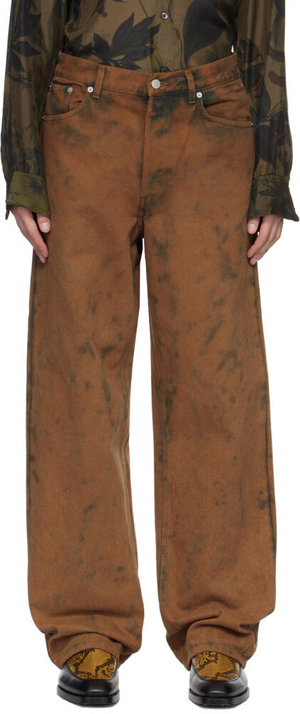 Dries Van Noten Brown & Gray Tie-Dye Jeans Cover