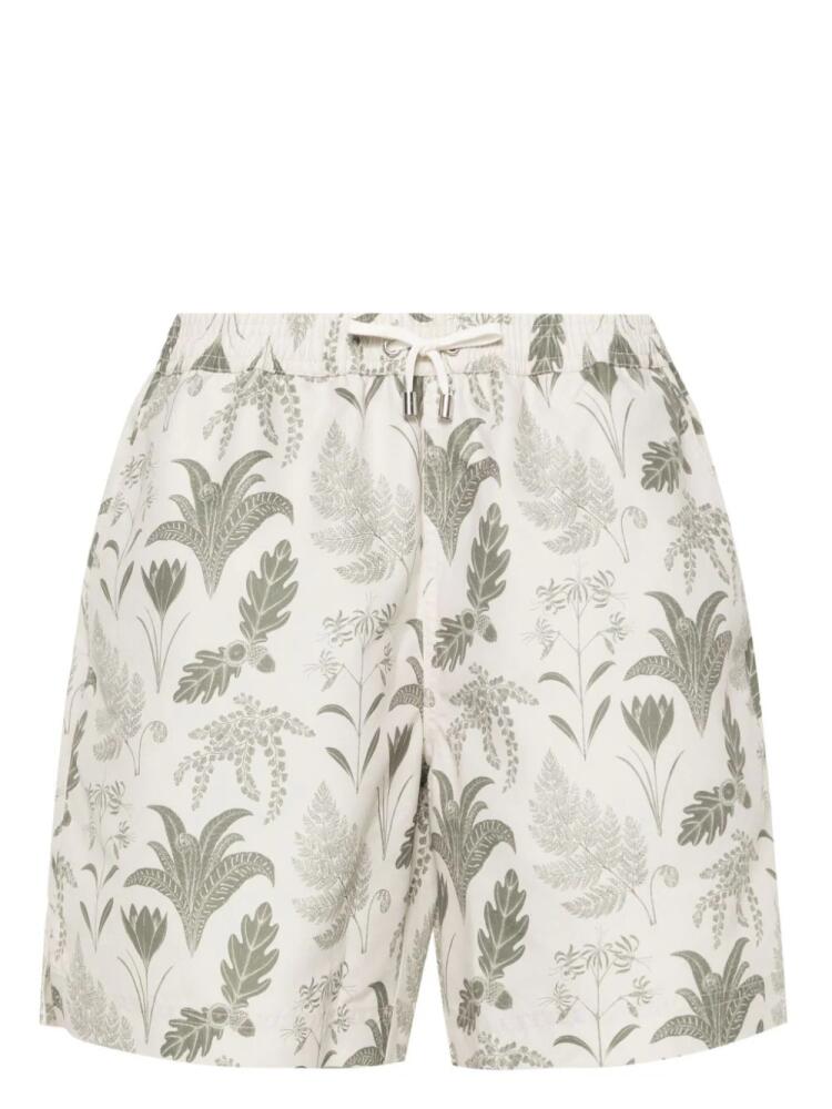 Sunspel leaf-print swim shorts - Neutrals Cover