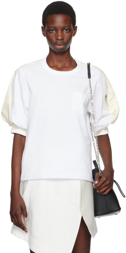 sacai White Puff Sleeve T-Shirt Cover