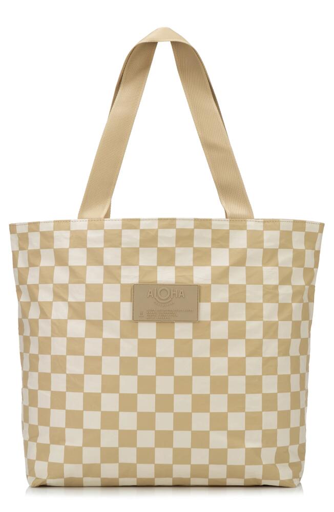 Aloha Collection Checkmate Water Resistant Tyvek® Tote in Creme/Dune Cover