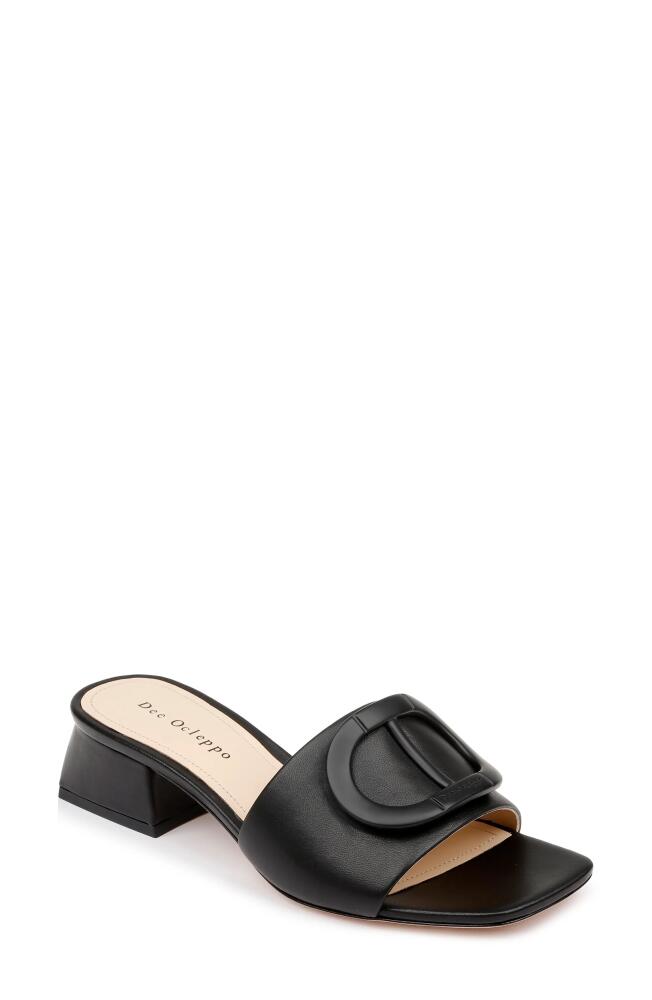 Dee Ocleppo Dizzy Slide Sandal in Black Leather Cover