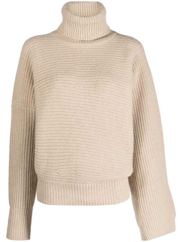 Stella McCartney regenerated-cashmere cape jumper - Neutrals Cover