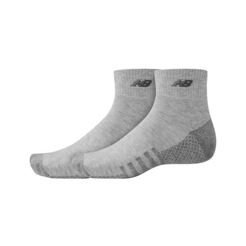 New Balance Unisex Coolmax Quarter Socks 2 Pack - Grey Cover