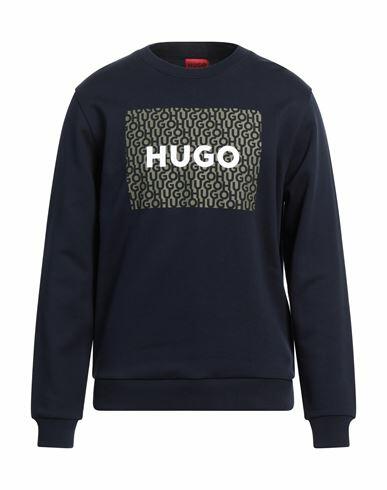 Hugo Man Sweatshirt Midnight blue Cotton Cover