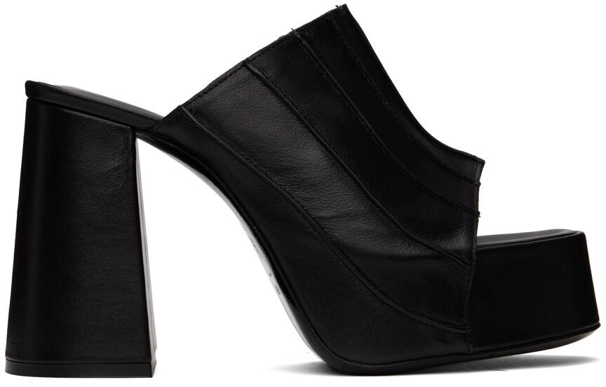 BY FAR SSENSE Exclusive Black Brad Heeled Sandals Cover