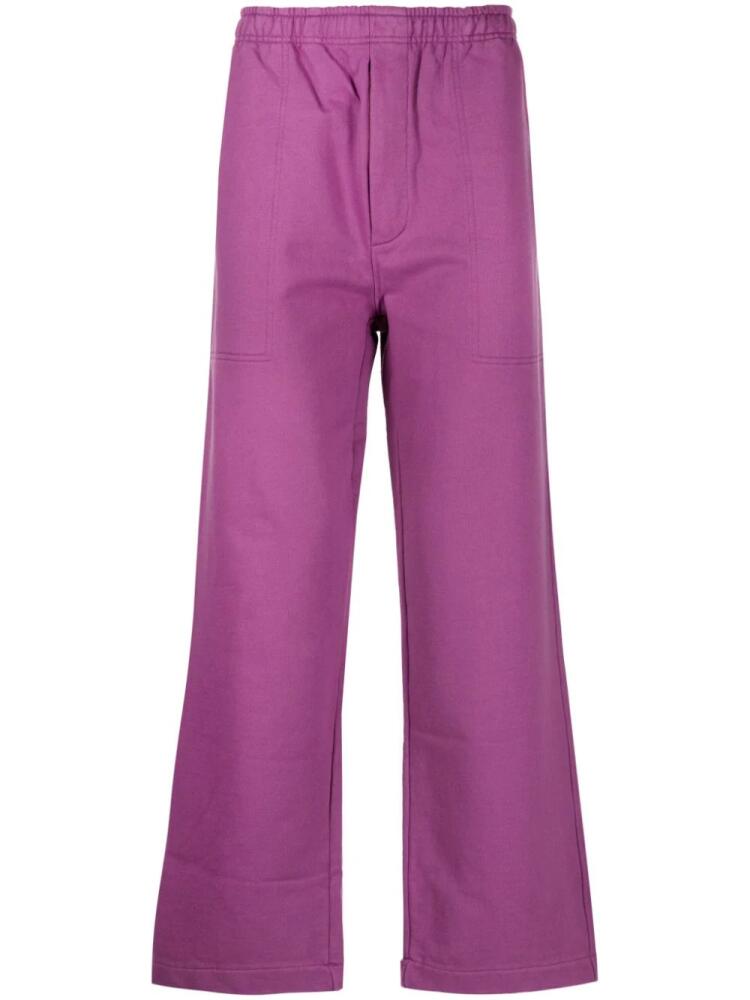 BODE wide-leg cotton track pants - Purple Cover