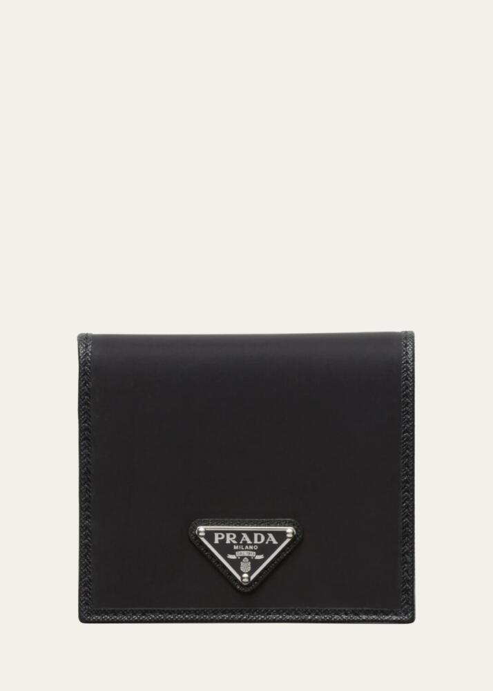 Prada Men's Nylon and Saffiano Bifold Wallet Cover