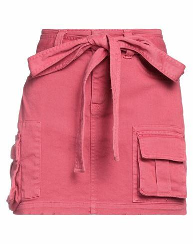 Blumarine Woman Denim skirt Fuchsia Cotton, Elastane Cover