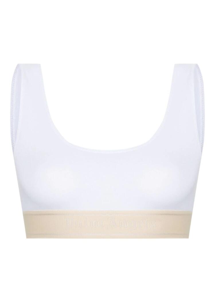 Palm Angels logo-jacquard sports bra - White Cover