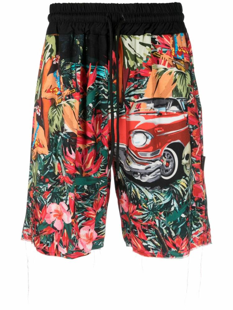 Mauna Kea graphic-print drawstring deck shorts - Black Cover