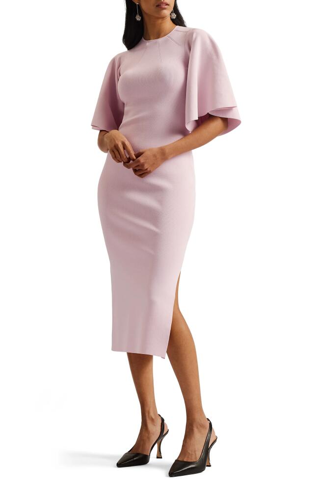 Ted Baker London Lounia Fluted Sleeve Body-Con Sweater Dress in Light Pink Cover