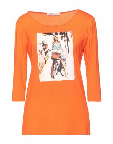 Mr Massimo Rebecchi Woman T-shirt Orange Viscose, Elastane Cover