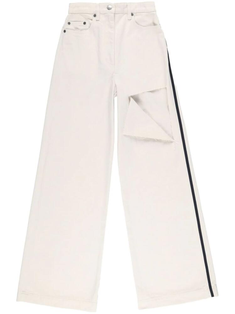 Peter Do ripped straight-leg jeans - Neutrals Cover