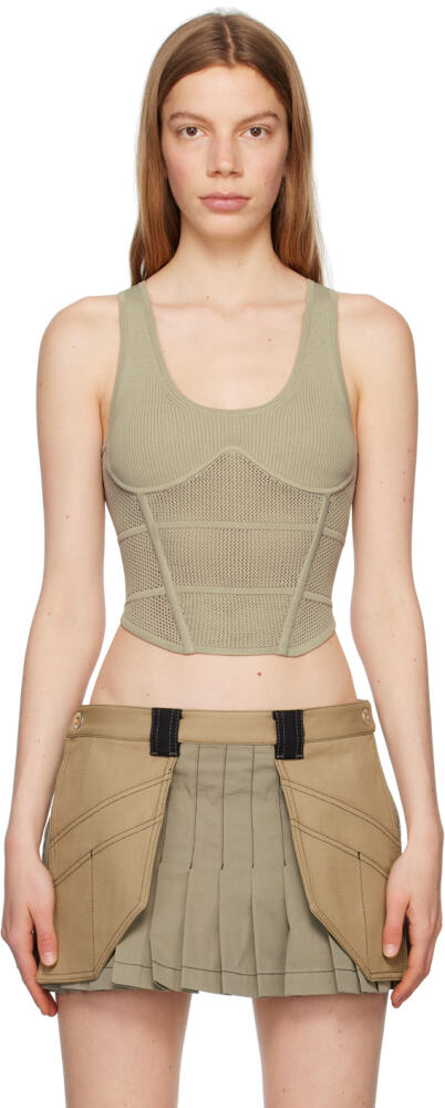 Dion Lee Taupe Sport Corset Tank Top Cover