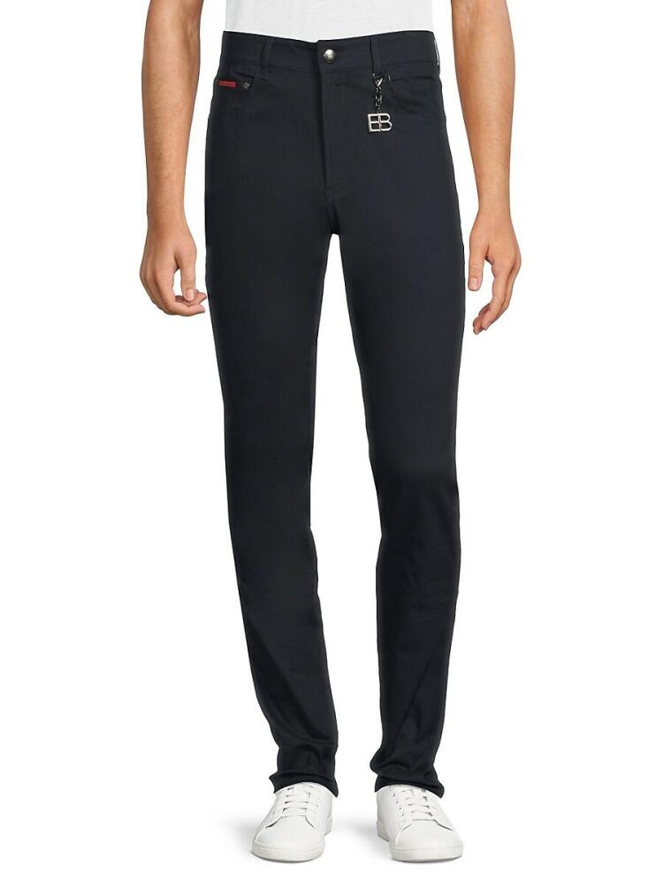 Elie Balleh Men's Flat Front Twill Pants - Navy Cover