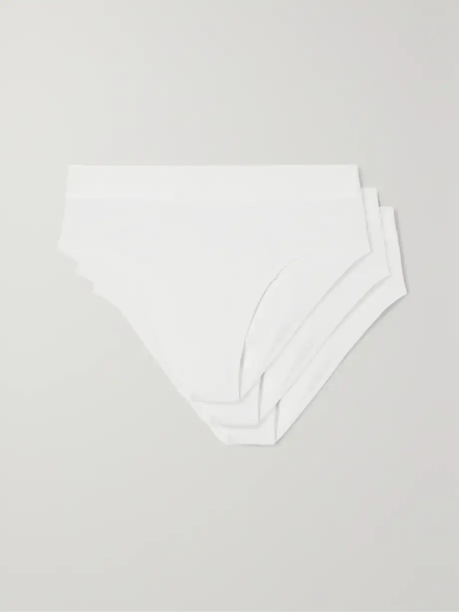 CDLP - + Net Sustain High Brief Set Of Three Tencel Lyocell-blend Briefs - White Cover