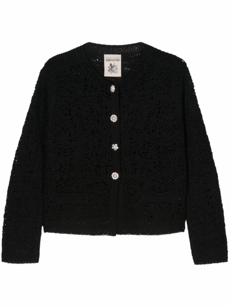 Semicouture crystal embellished-buttons cardigan - Black Cover