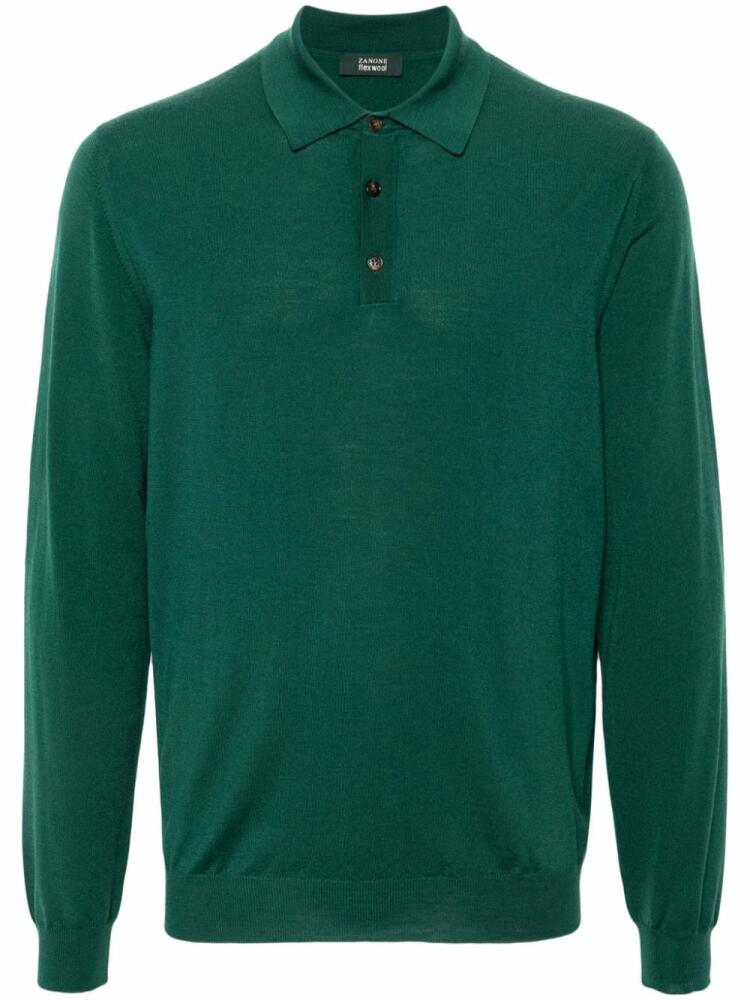 Zanone Flexwool polo shirt - Green Cover