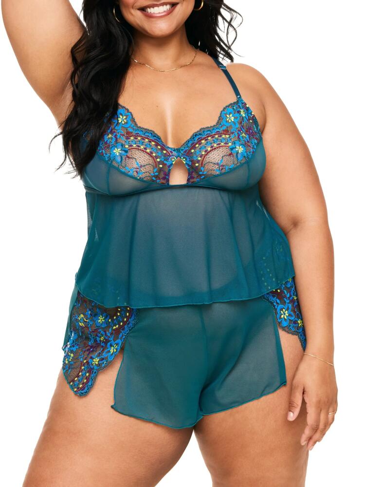 Adore Me Blake Camisole & Shorts Set Lingerie in Floral Blue Cover