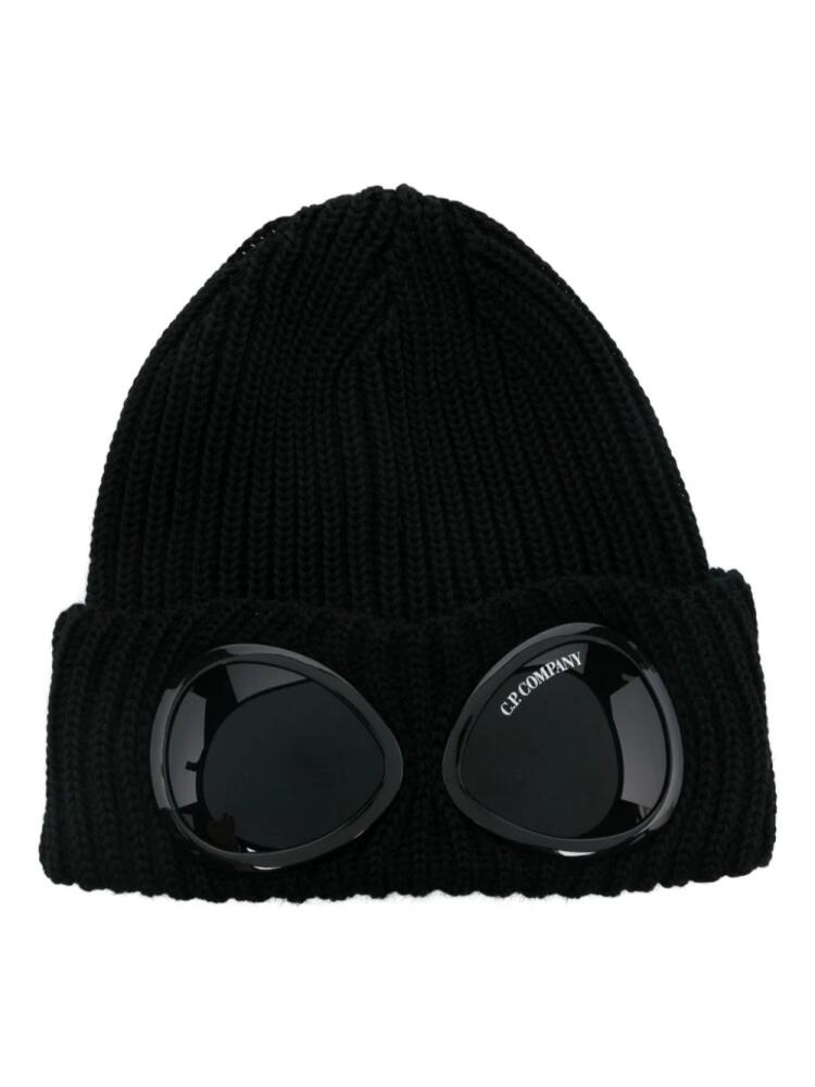 C.P. Company Goggles-detail ribbed beanie - Black Cover