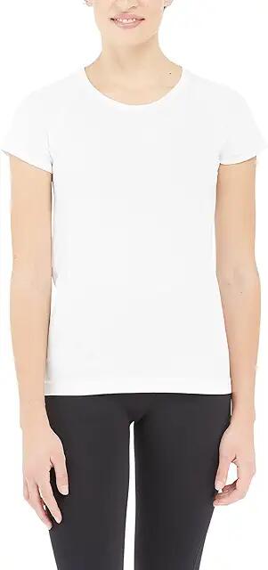 Spanx Spanx Lamn Active Seamless Short Sleeve Tee (White) Women's Clothing Cover