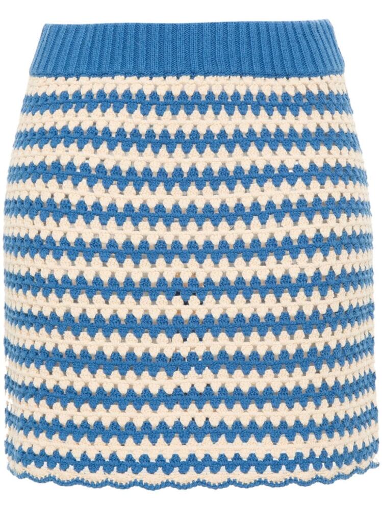 Semicouture striped knitted mini skirt - Blue Cover