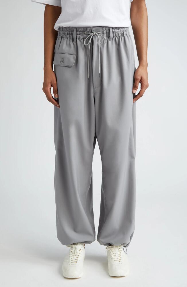 Y-3 Recycled Polyester & Wool Blend Joggers in Grey Cover