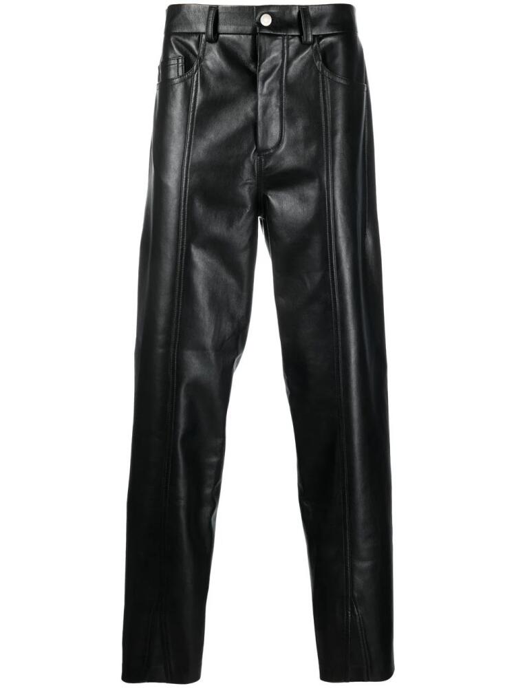 Nanushka faux-leather straight-leg trousers - Black Cover