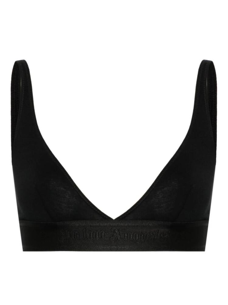 Palm Angels logo-tape triangle bra - Black Cover