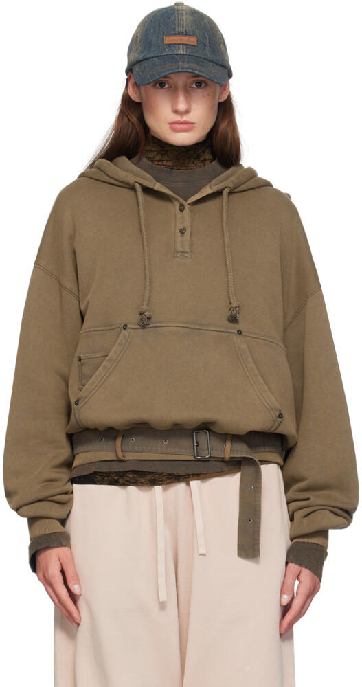 Acne Studios Khaki Blurred Logo Hoodie Cover