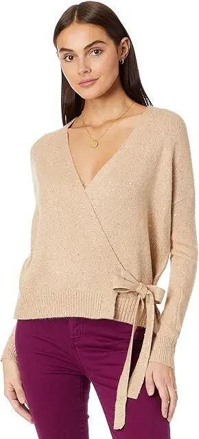 Lilly Pulitzer Dixie Wrap Sweater (Heathered Sand Bar Metallic) Women's Clothing Cover