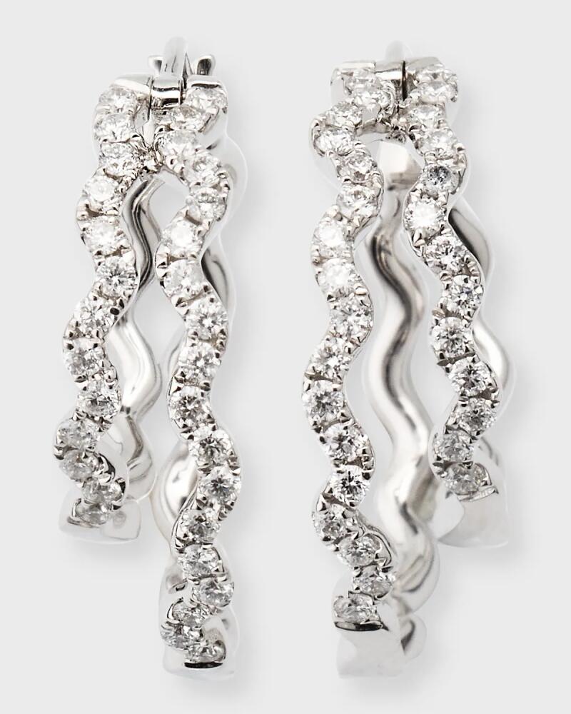 Graziela Gems 18k White Gold Diamond Double-Hoop Earrings Cover