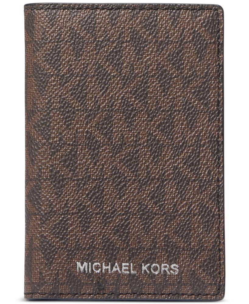 Michael Kors Men's Signature Folding Card Case - Dark Brown Cover