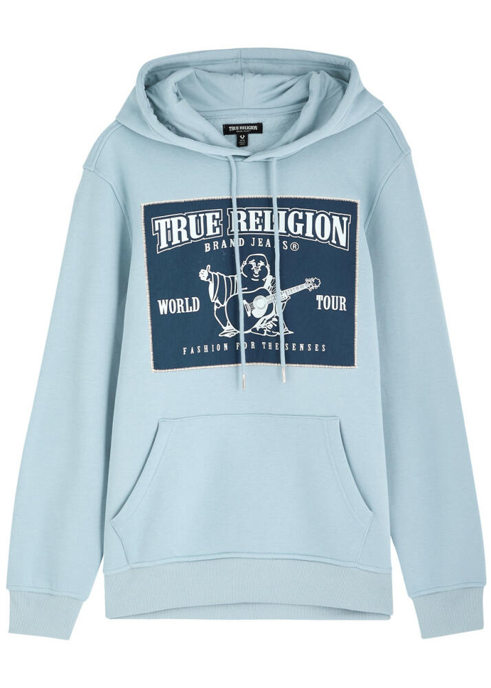 True Religion Logo Hooded Jersey Sweatshirt - Blue Cover